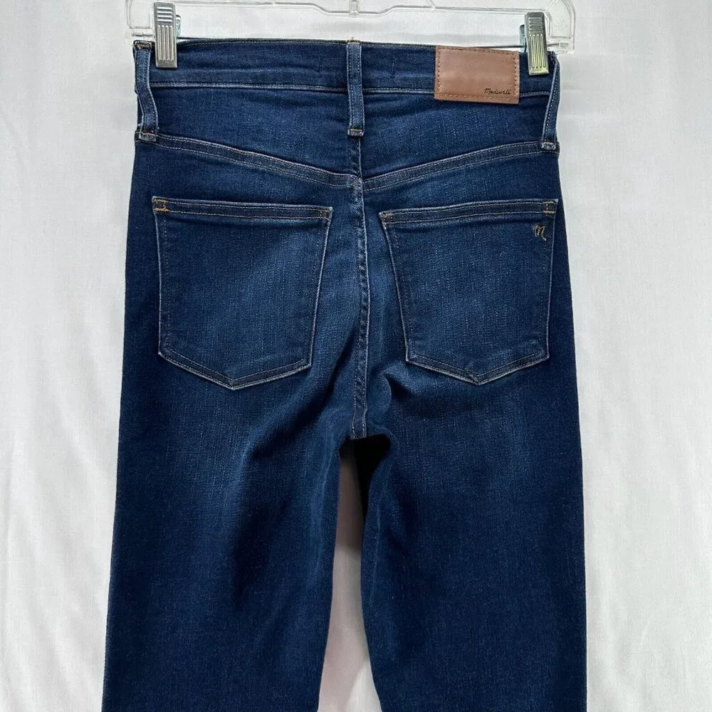Madewell Jeans Womens Sz 24 10" High Rise Skinny Dark Washed Stretch Denim Blue - Picture 5 of 12